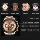 POEDAGAR Luxury Watch For Men Chronograph Waterproof Luminous Date Man Wristwatch Stainless Steel Men's Watches Quartz Clock+box