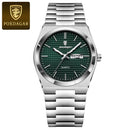 POEDAGAR Original Man Wristwatch Luminous Waterproof Date Week Men Clock Military Stainless Steel Men's Quartz Watches Reloj+Box