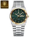 POEDAGAR Original Man Wristwatch Luminous Waterproof Date Week Men Clock Military Stainless Steel Men's Quartz Watches Reloj+Box