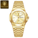 POEDAGAR Military Luxury Man Wristwatch Waterproof Luminous Date Week Square Men Clock Stainless Steel Quartz Men's Watches Male