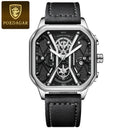 POEDAGAR Luxury Men Wristwatch High Quality Waterproof Chronograph Luminous Date Man Watches Leather Men's Quartz Watch Military