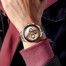 POEDAGAR Luxury Watch For Men Chronograph Waterproof Luminous Date Man Wristwatch Stainless Steel Men's Watches Quartz Clock+box