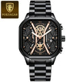 POEDAGAR Luxury Men Wristwatch High Quality Waterproof Chronograph Luminous Date Man Watches Leather Men's Quartz Watch Military