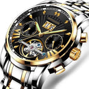 POEDAGAR Men Watch Top Brand Luxury Automatic Mechanical Watches Waterproof Luminous Business Stainless Stain Men's Wristwatch