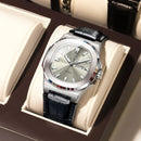 POEDAGAR High Quality Watch For Men Luxury Luminous Waterproof Week Calendar Man Clock Leather Square Men's Quartz Watches Reloj