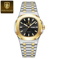 POEDAGAR Military Luxury Man Wristwatch Waterproof Luminous Date Week Square Men Clock Stainless Steel Quartz Men's Watches Male