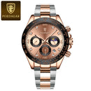 POEDAGAR Luxury Watch For Men Chronograph Waterproof Luminous Date Man Wristwatch Stainless Steel Men's Watches Quartz Clock+box